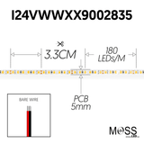 FlexLED Slim 180 White 24V 5600k Indoor Bare end wires