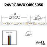 FlexLED 96 RGB + White 24V 4100k Indoor Bare End Wires