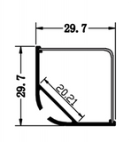 Z-A265-2 Channel Anodized 30x30mm Corner/Hanging Square Lens 2.44m