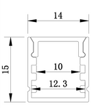 Z-1415 Channel Anodized 14x15mm Flush 2.44m